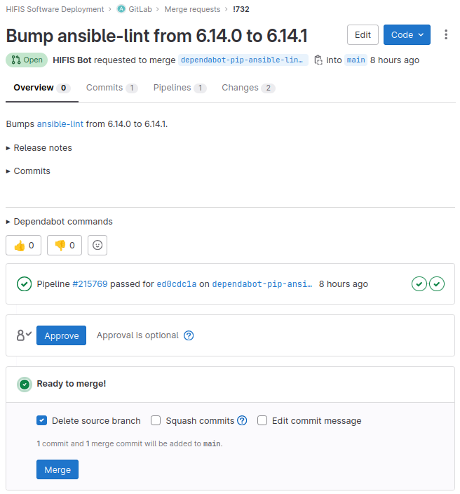 "GitLab Merge Request created by HIFIS Bot"