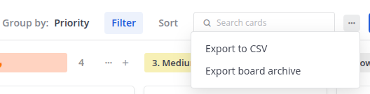 Mattermost Board Export functionality