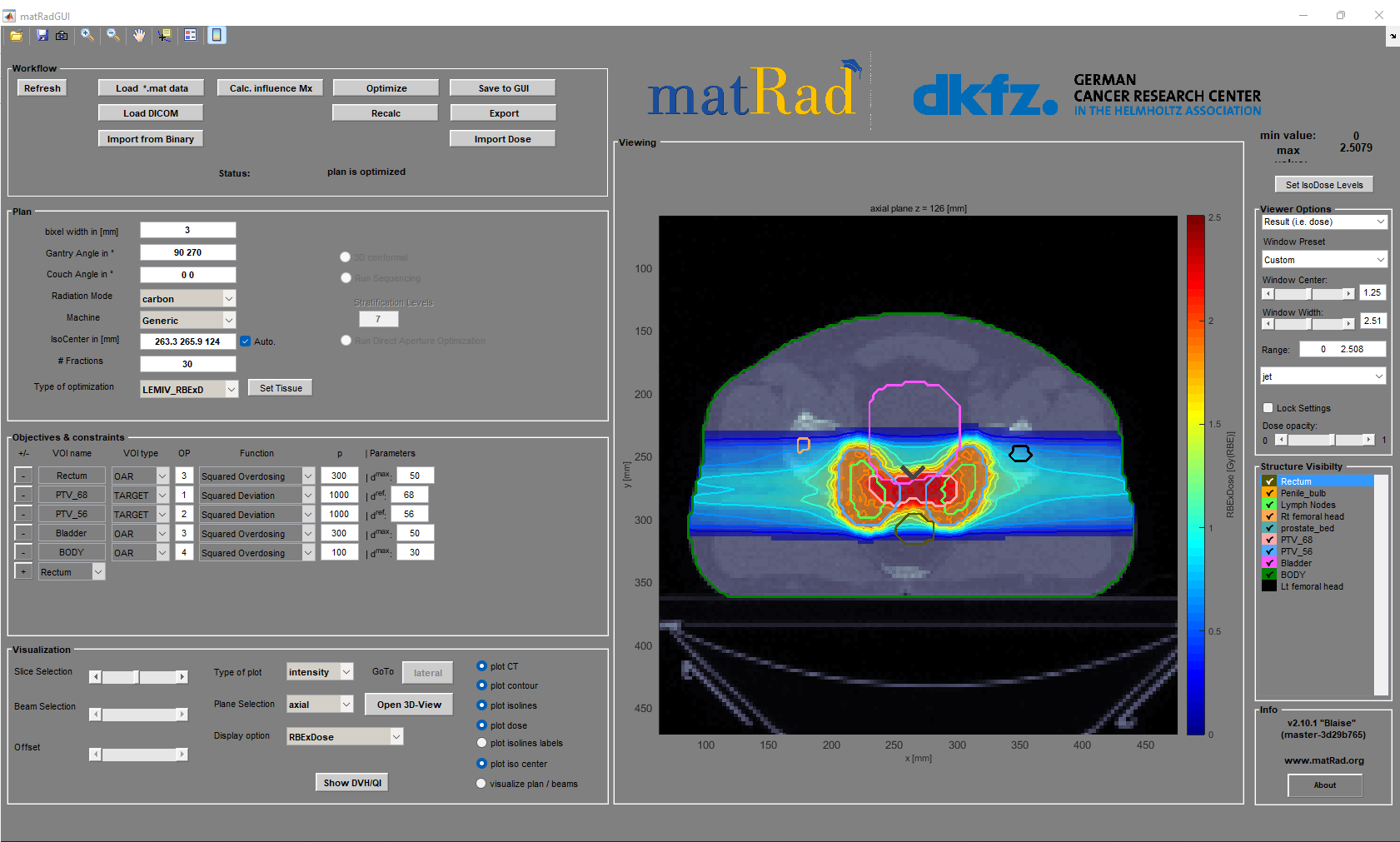matRad's graphical user interface (GUI)