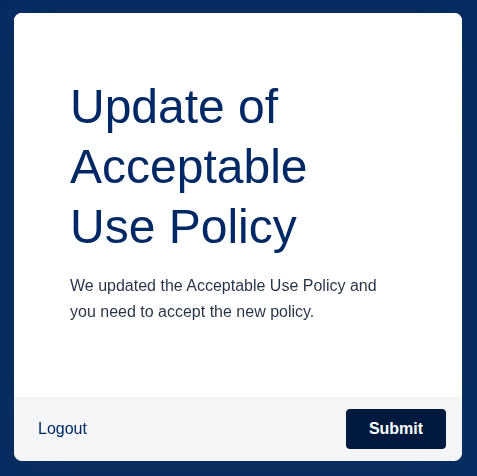 Update of the general policy