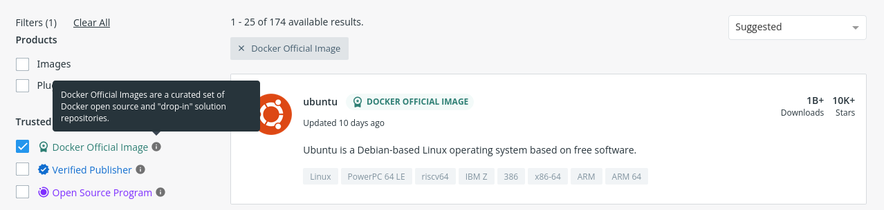 DockerHub Trusted Content - Official Images