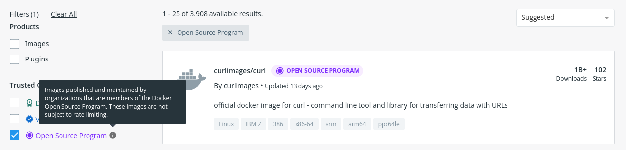 DockerHub Trusted Content - Open Source Program